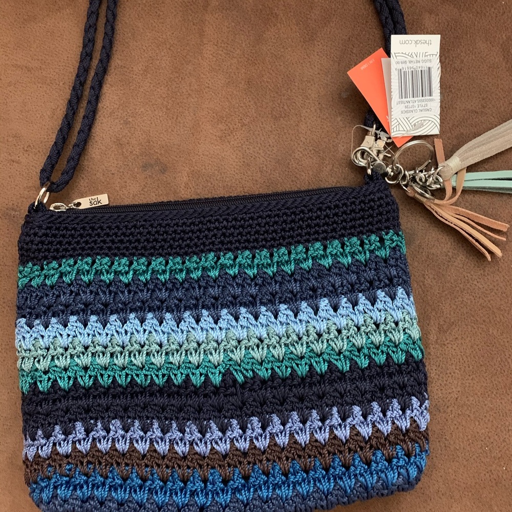 The Sak Striped Classic 3 in 1 Demi handbag NWT